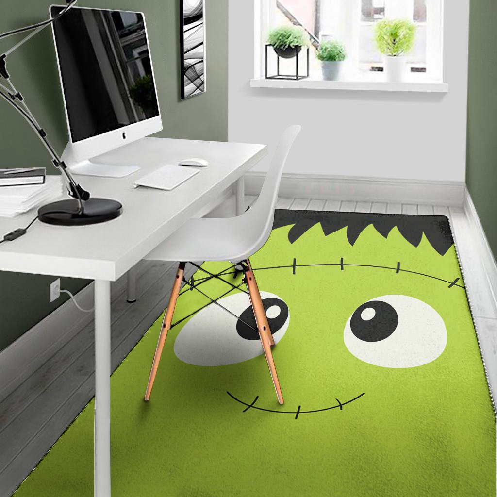 cute frankenstein face print area rug floor decor 8629