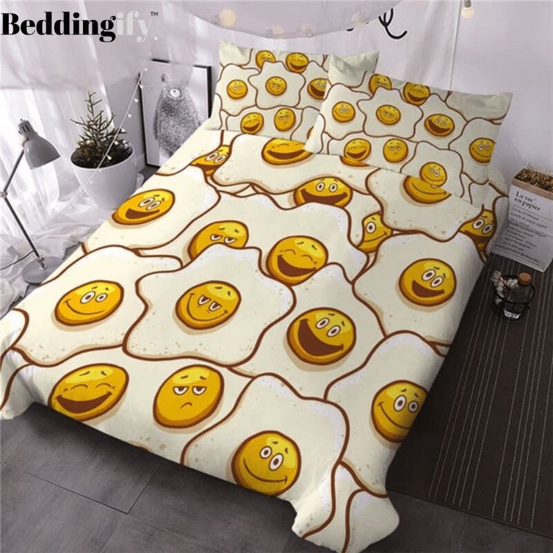 Cute Fried Eggs Duvet Cover Bedding Set cute fried eggs duvet cover bedding set 2326