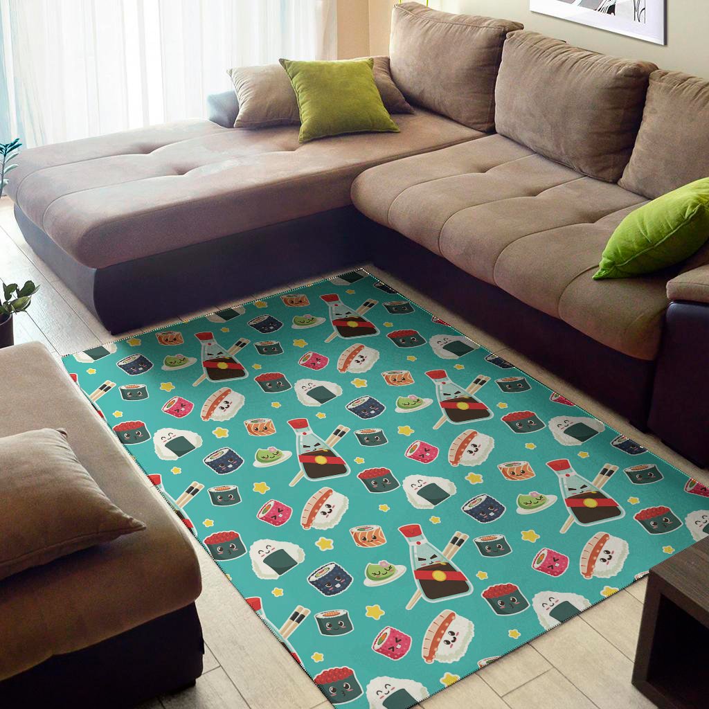 Cute Japanese Sushi Pattern Print Area Rug Floor Decor cute japanese sushi pattern print area rug floor decor 8802