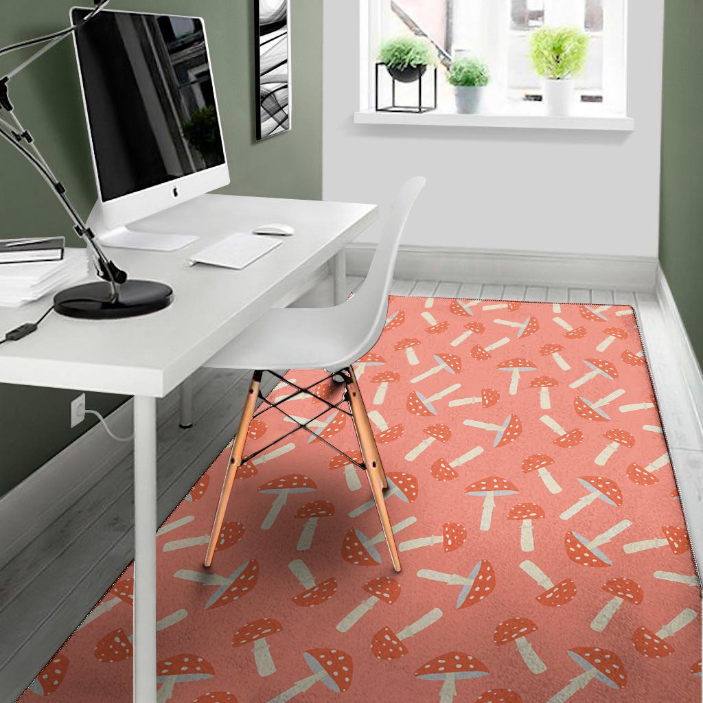 cute mushroom pattern print area rug floor decor 5978