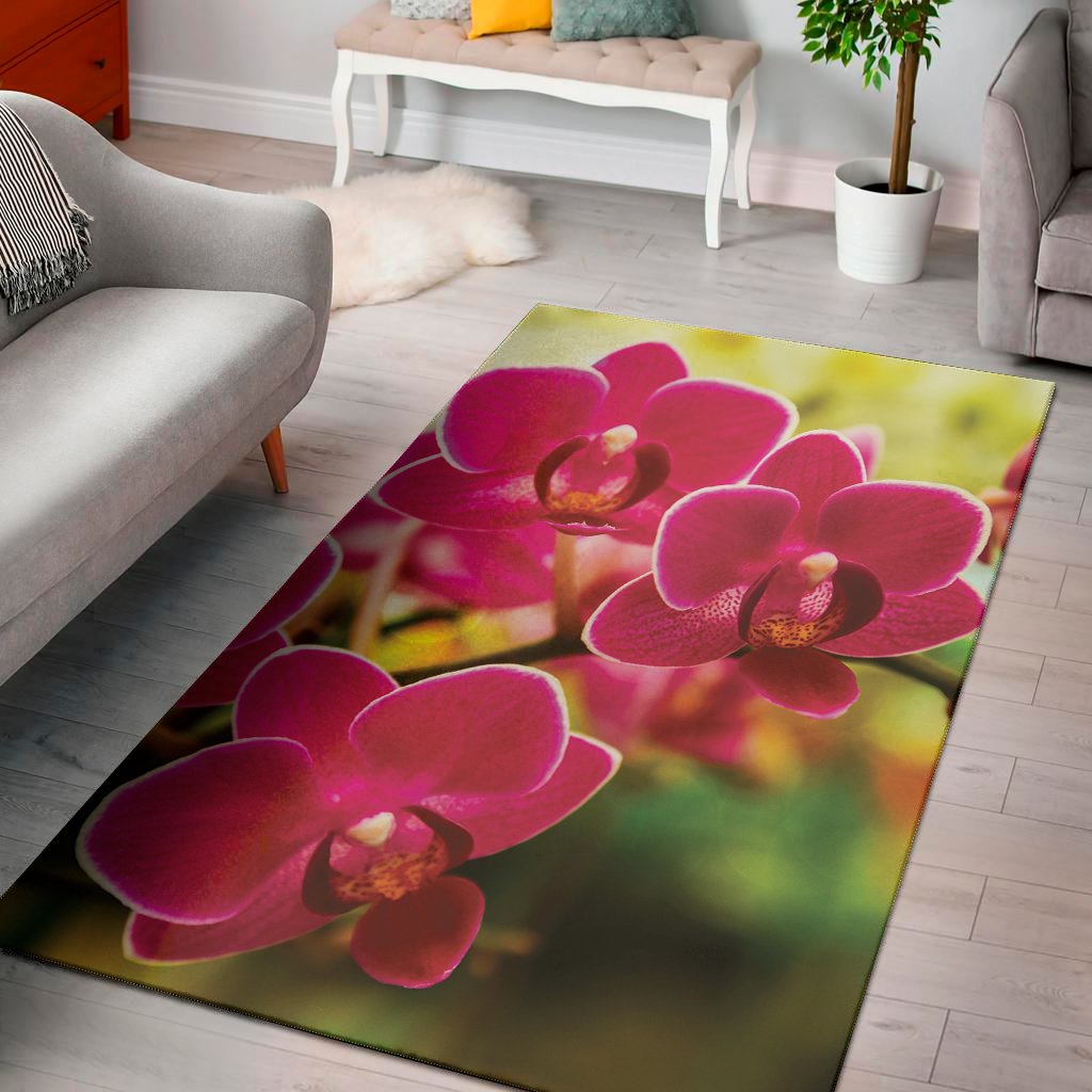 cute orchid print area rug floor decor 1813