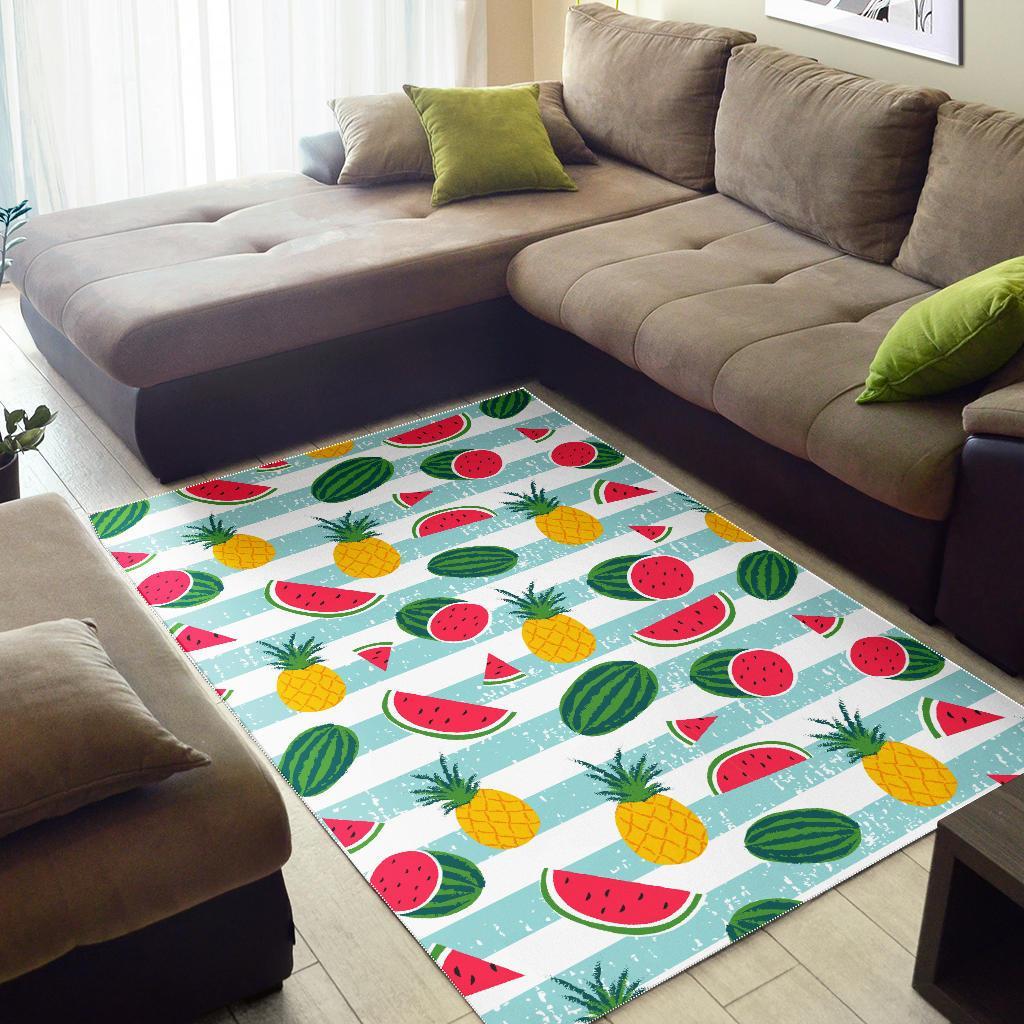 cute pineapple watermelon pattern print area rug floor decor 5705