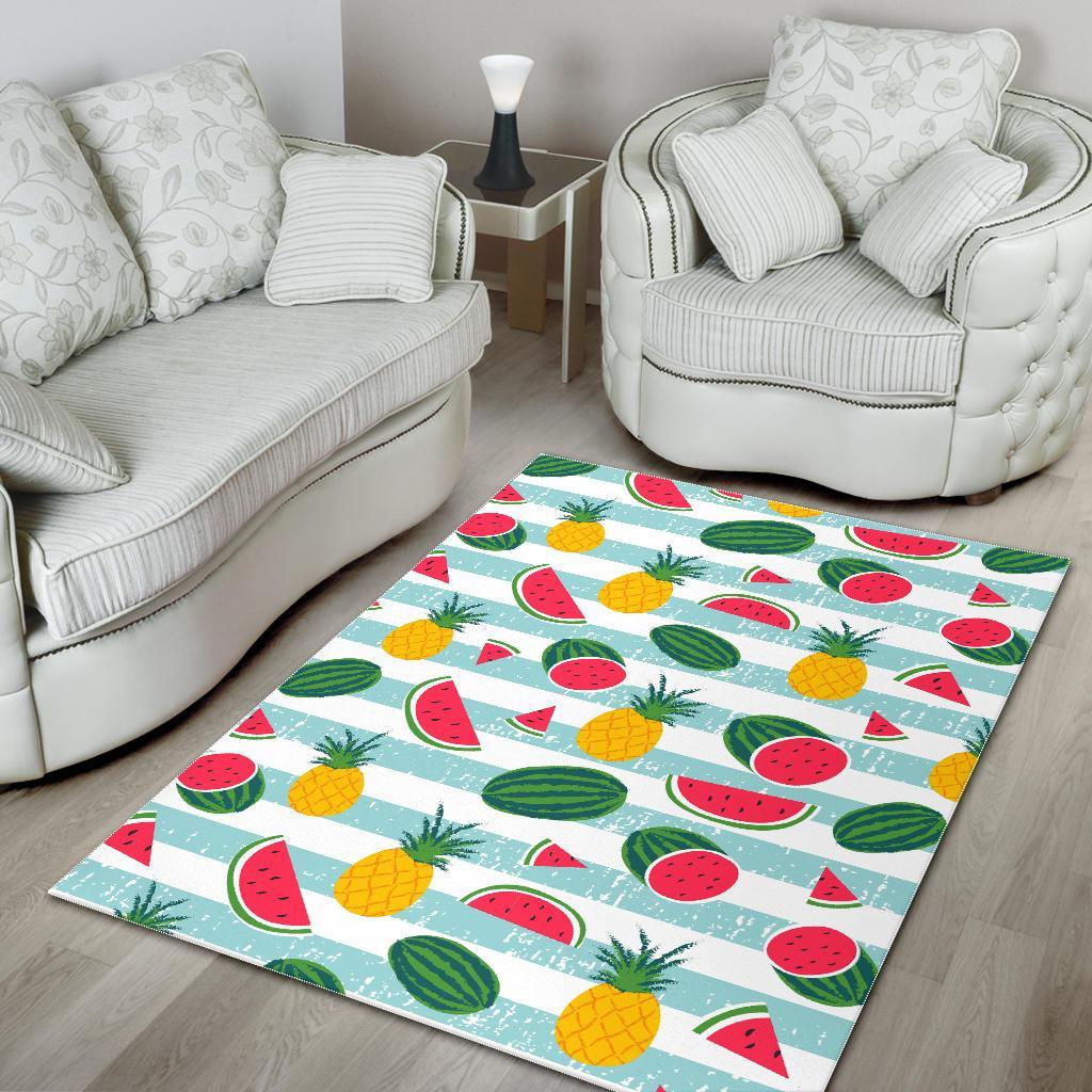 cute pineapple watermelon pattern print area rug floor decor 6231