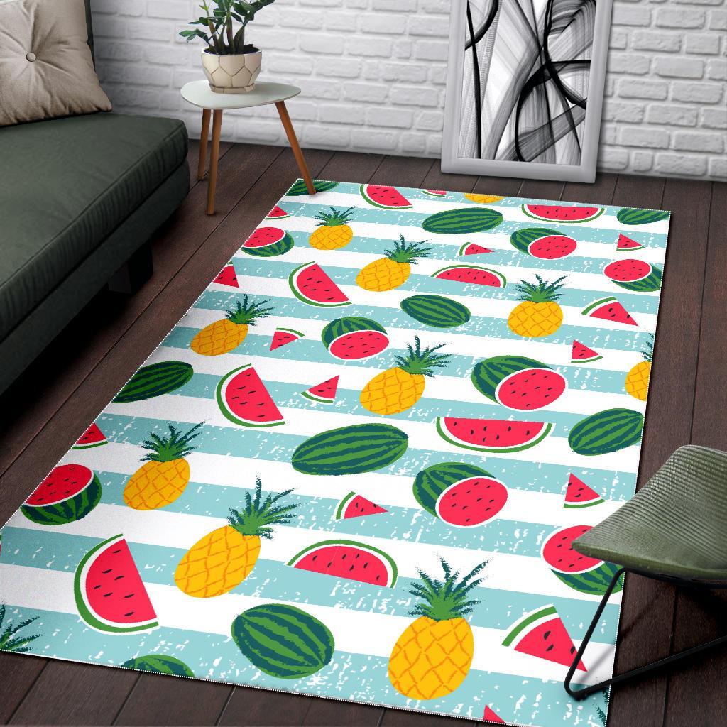 cute pineapple watermelon pattern print area rug floor decor 8018