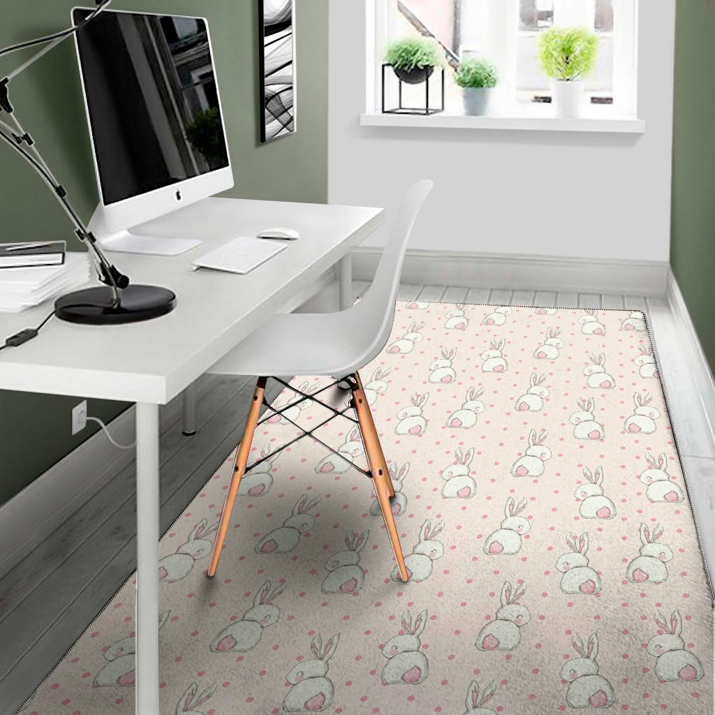 cute rabbit pattern print area rug floor decor 7765