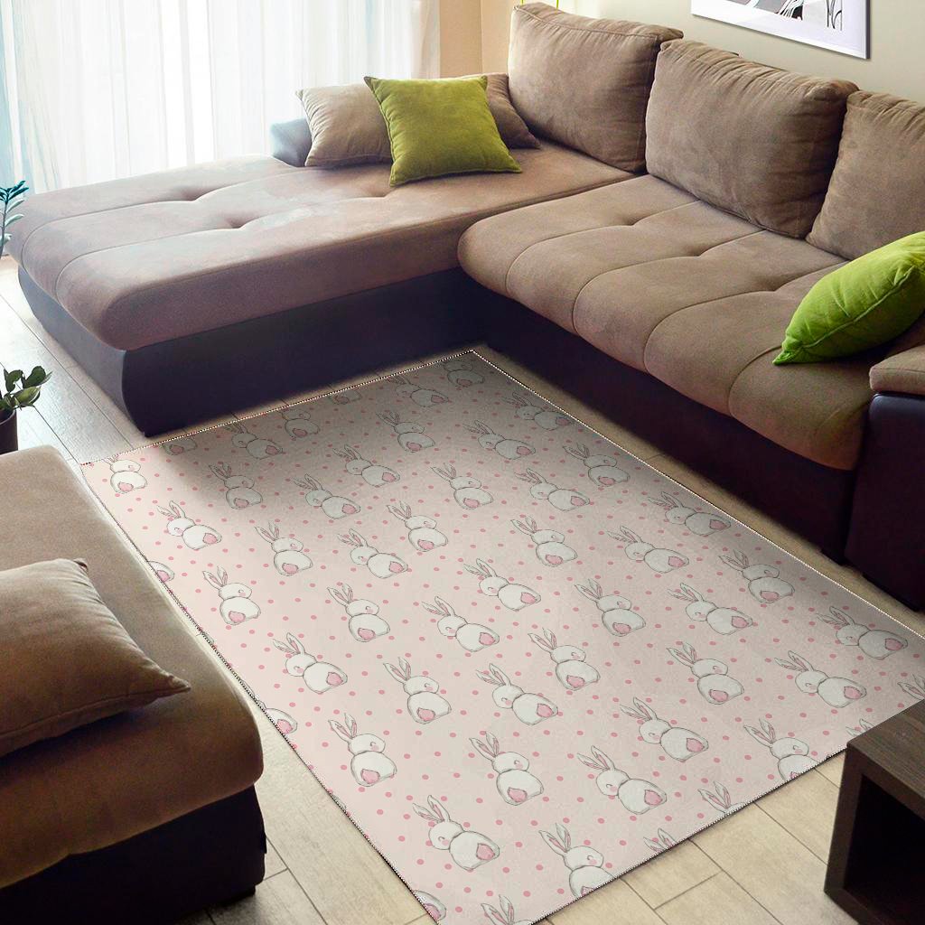 cute rabbit pattern print area rug floor decor 8595