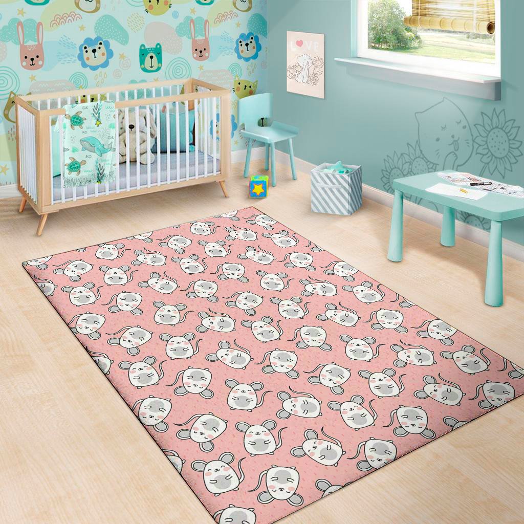 cute rat pattern print area rug floor decor 1800