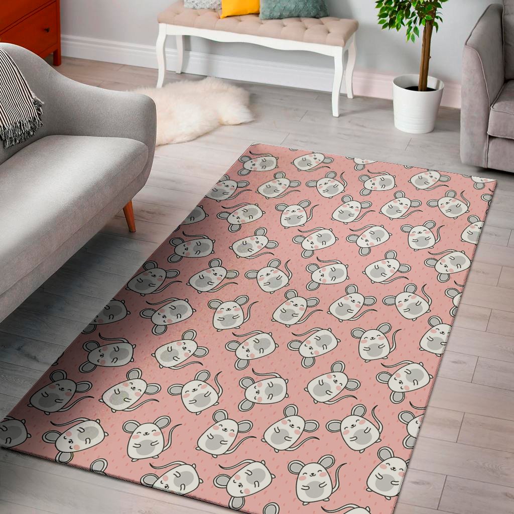 cute rat pattern print area rug floor decor 3741