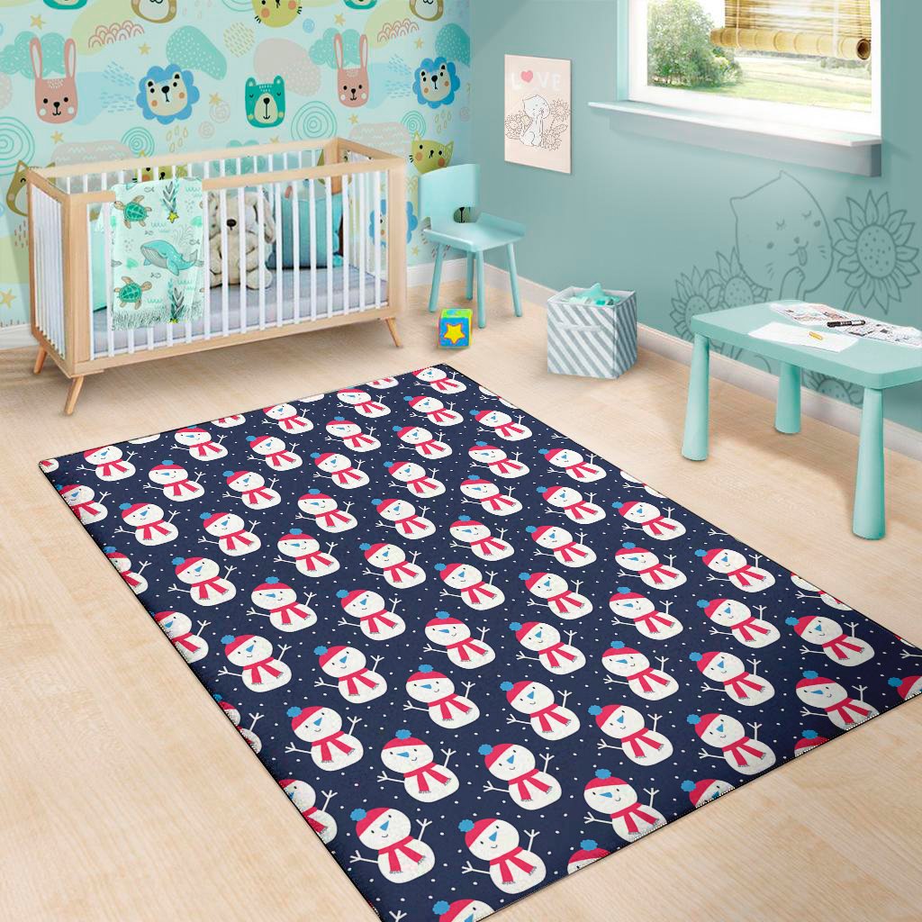 cute snowman pattern print area rug floor decor 4185