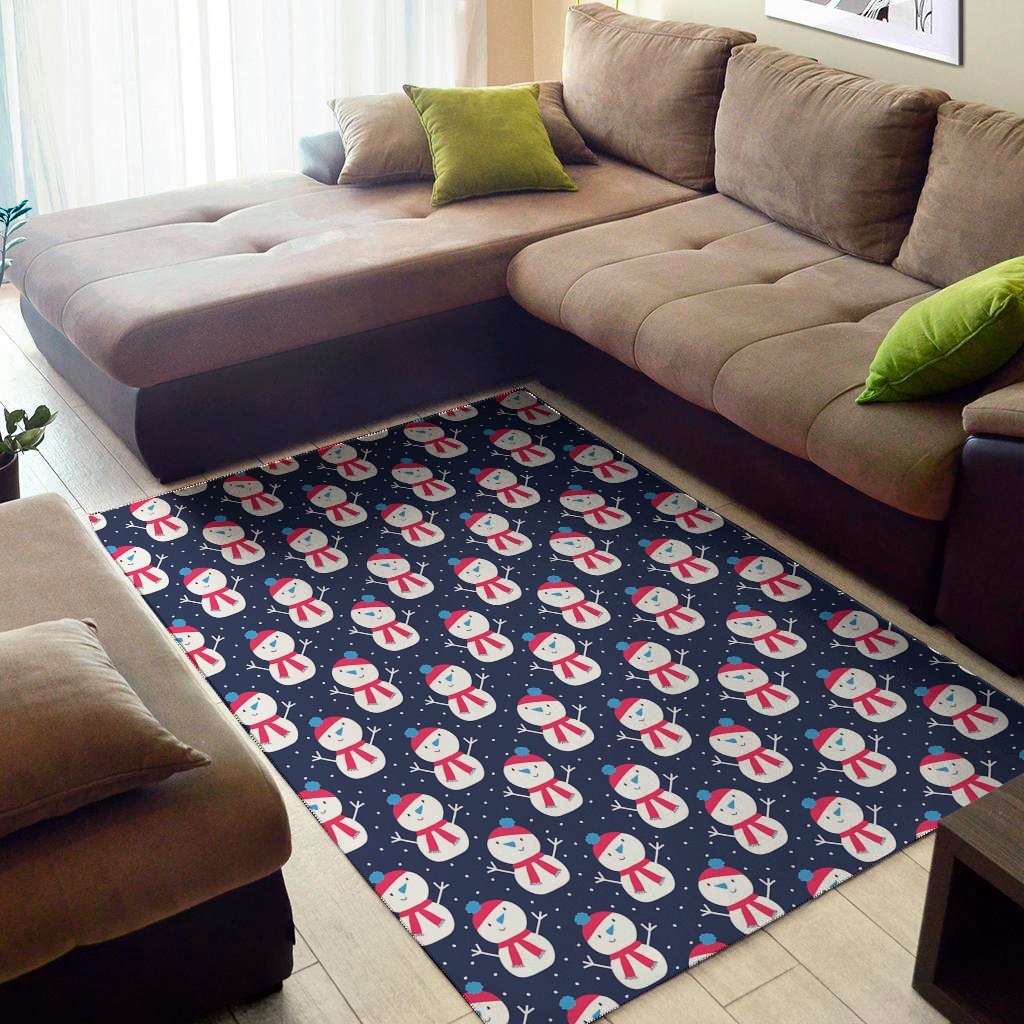 cute snowman pattern print area rug floor decor 8593