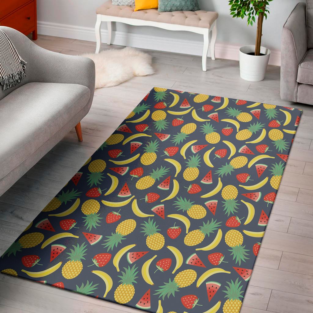 cute tropical fruits pattern print area rug floor decor 4323