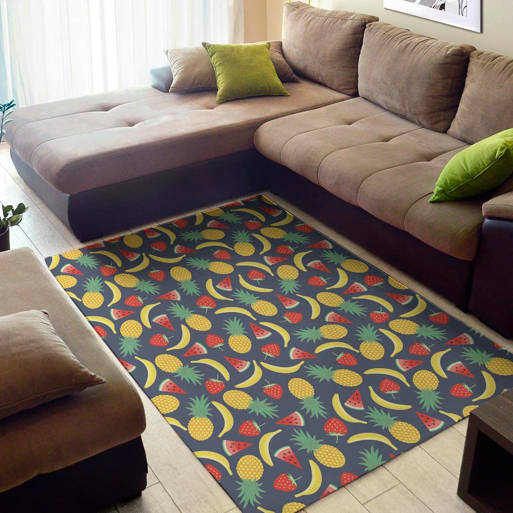 cute tropical fruits pattern print area rug floor decor 4759