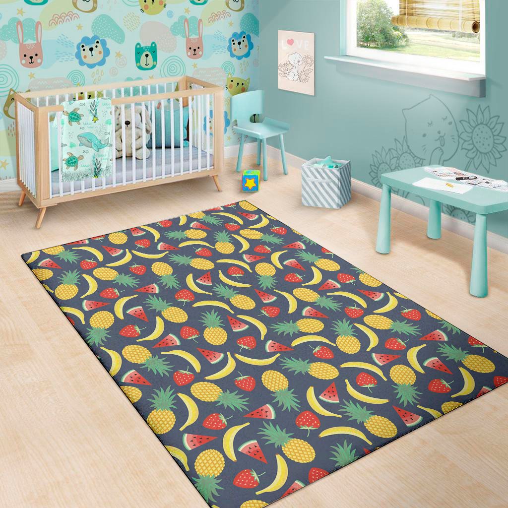 cute tropical fruits pattern print area rug floor decor 7165