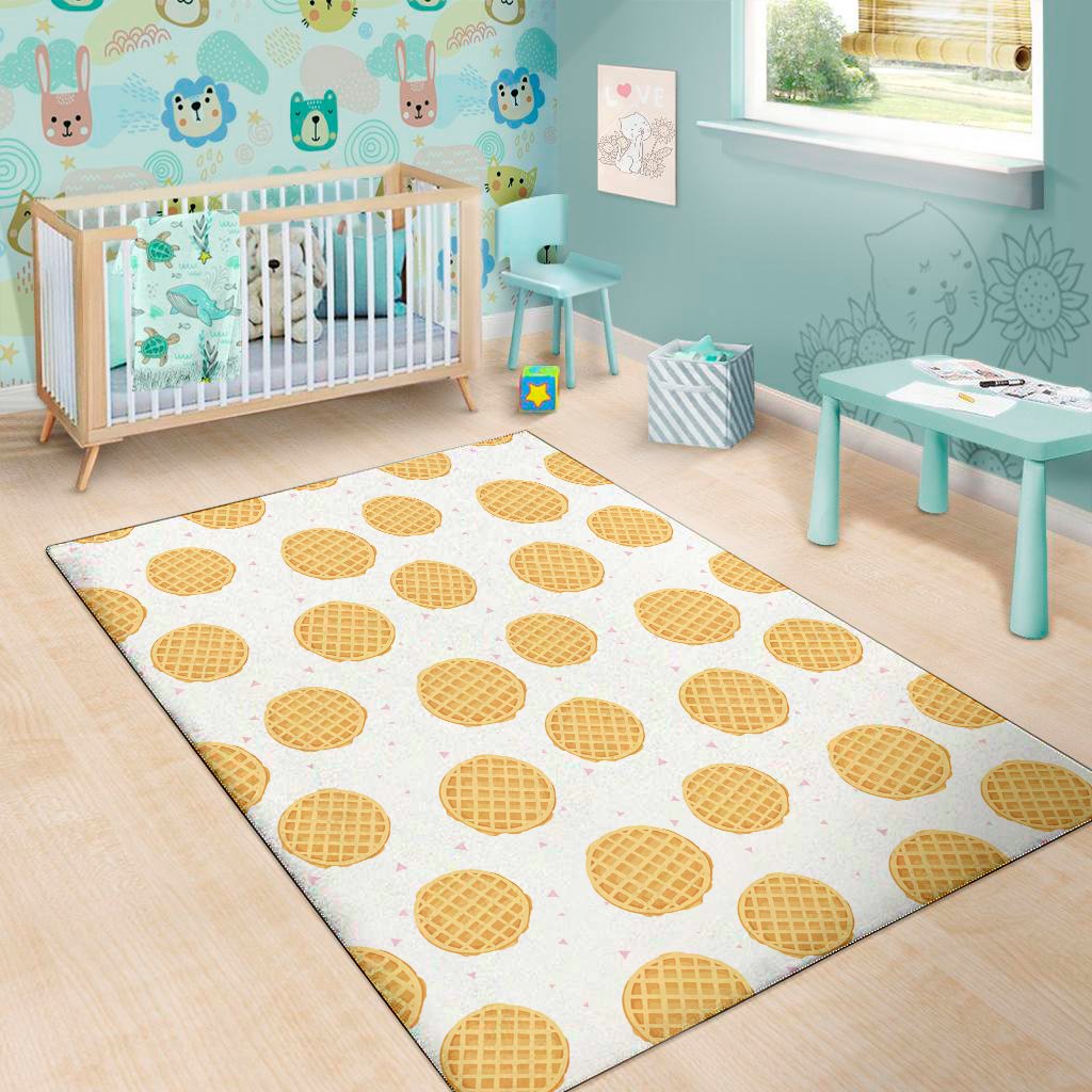 cute waffle pattern print area rug floor decor 2114