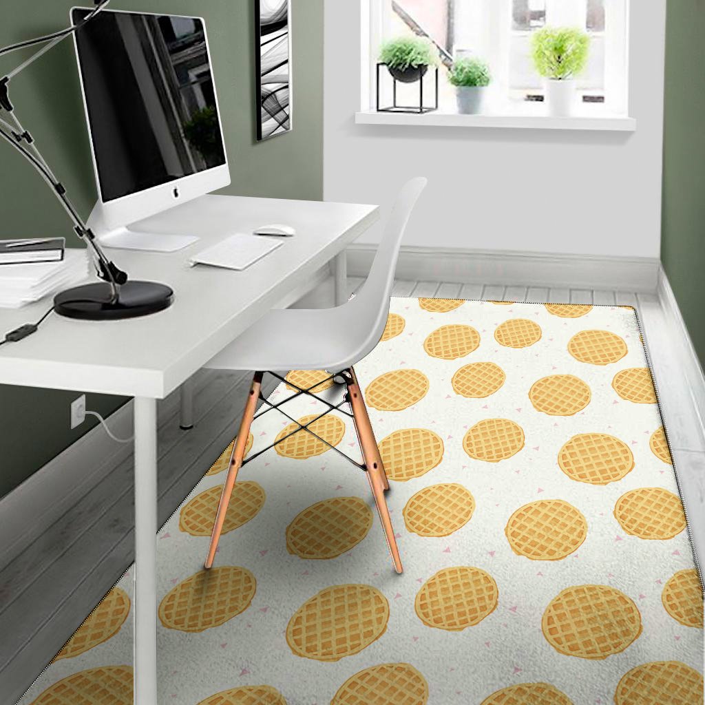 cute waffle pattern print area rug floor decor 3267