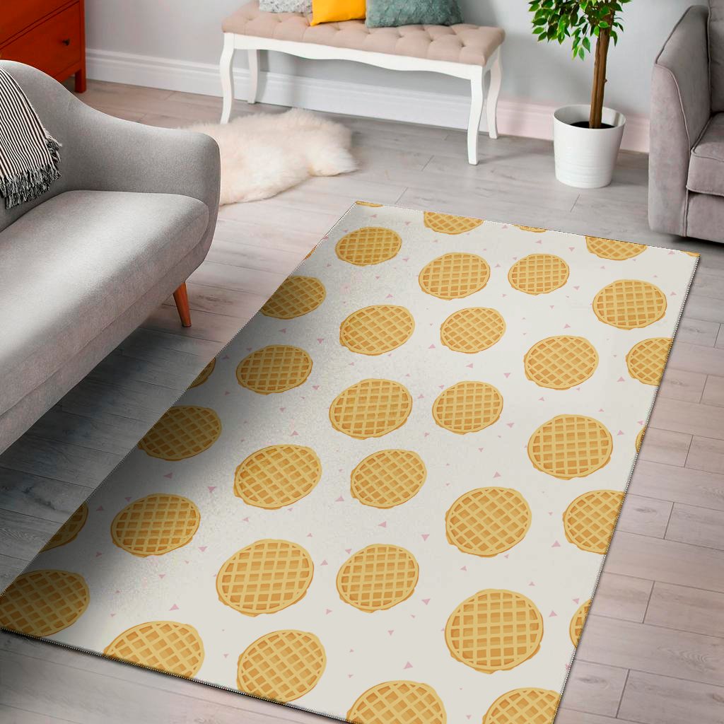 cute waffle pattern print area rug floor decor 4231