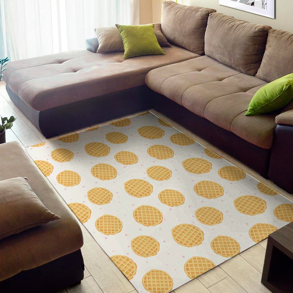 cute waffle pattern print area rug floor decor 7625