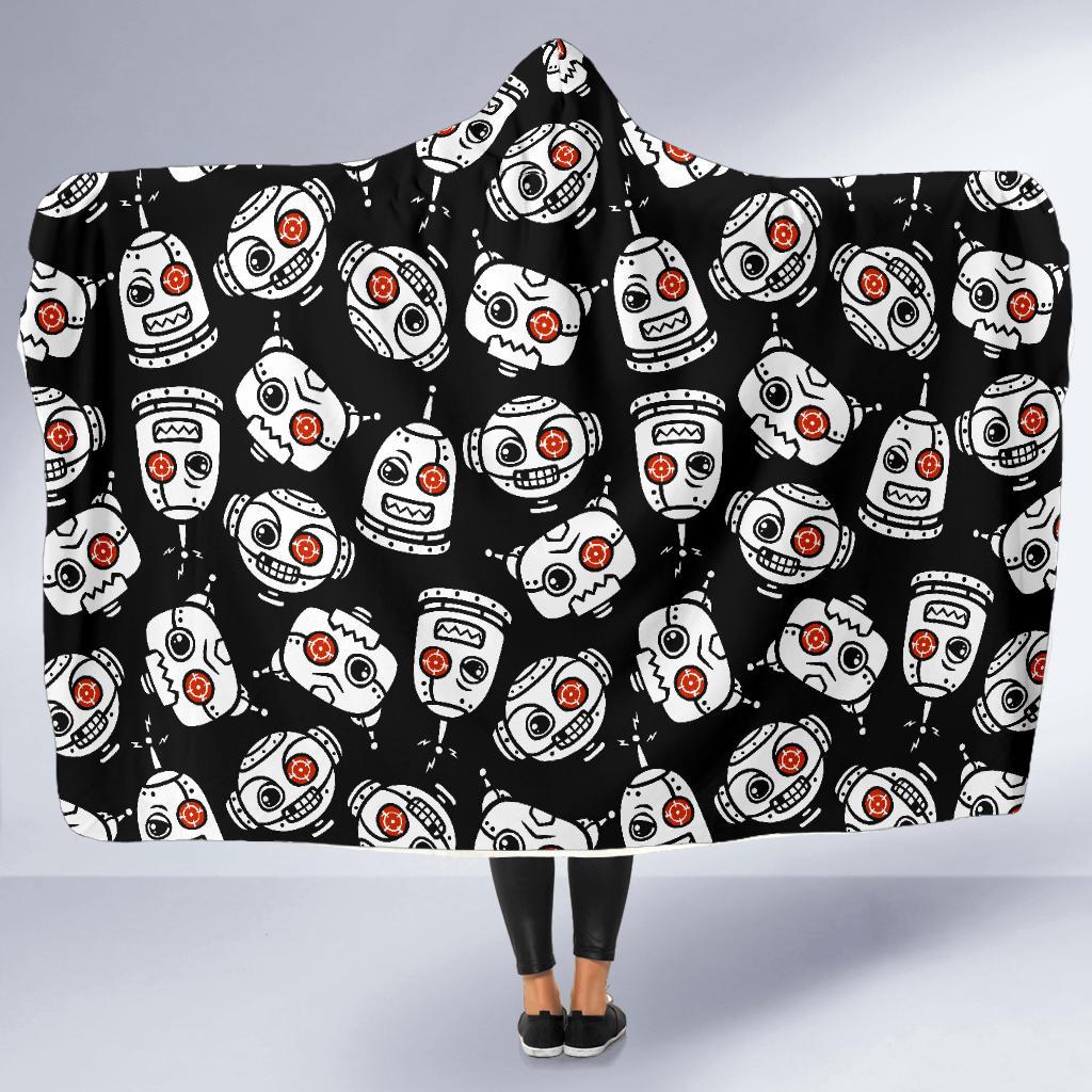 Cyborg Robot Print Pattern Hooded Blanket Cloak Blanket cyborg robot print pattern hooded blanket cloak blanket 4457