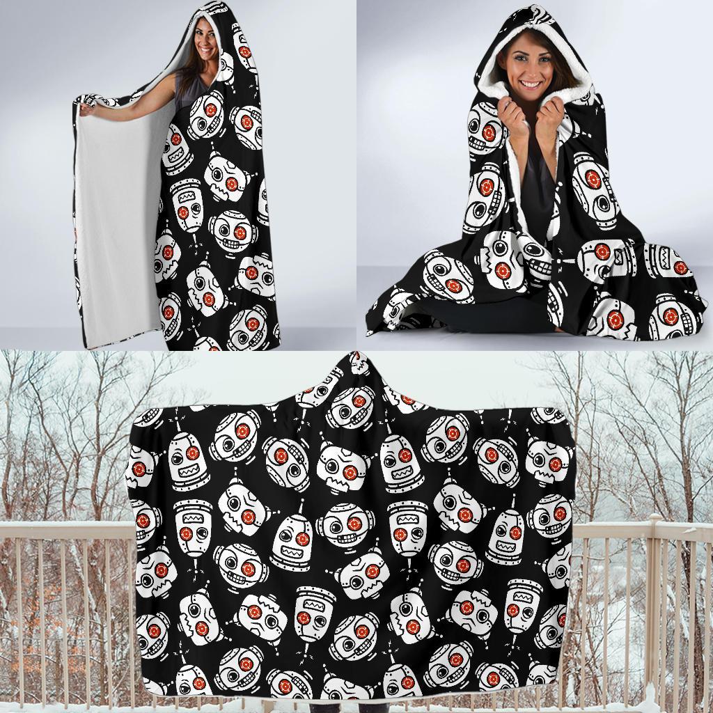 Cyborg Robot Print Pattern Hooded Blanket Cloak Blanket cyborg robot print pattern hooded blanket cloak blanket 5149