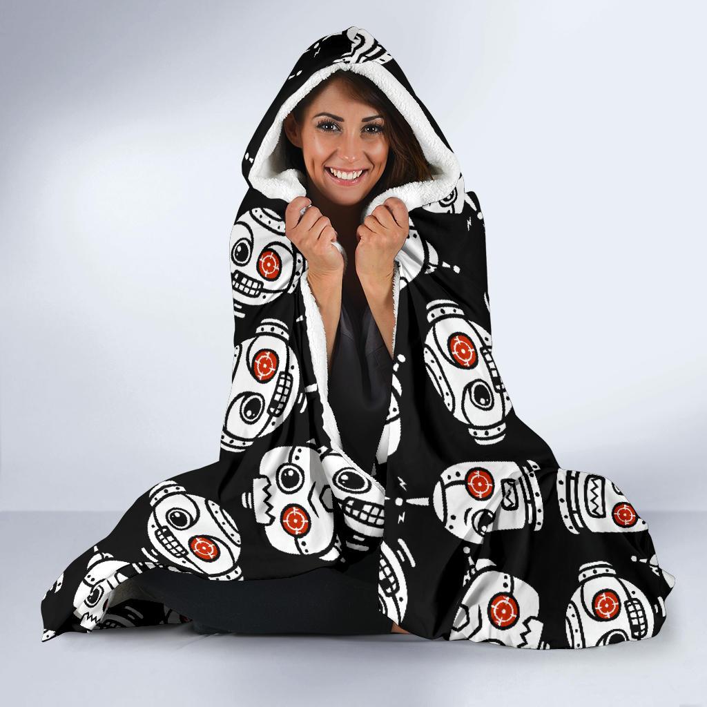 Cyborg Robot Print Pattern Hooded Blanket Cloak Blanket cyborg robot print pattern hooded blanket cloak blanket 7194