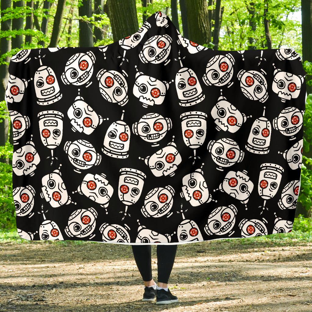 Cyborg Robot Print Pattern Hooded Blanket Cloak Blanket cyborg robot print pattern hooded blanket cloak blanket 8312