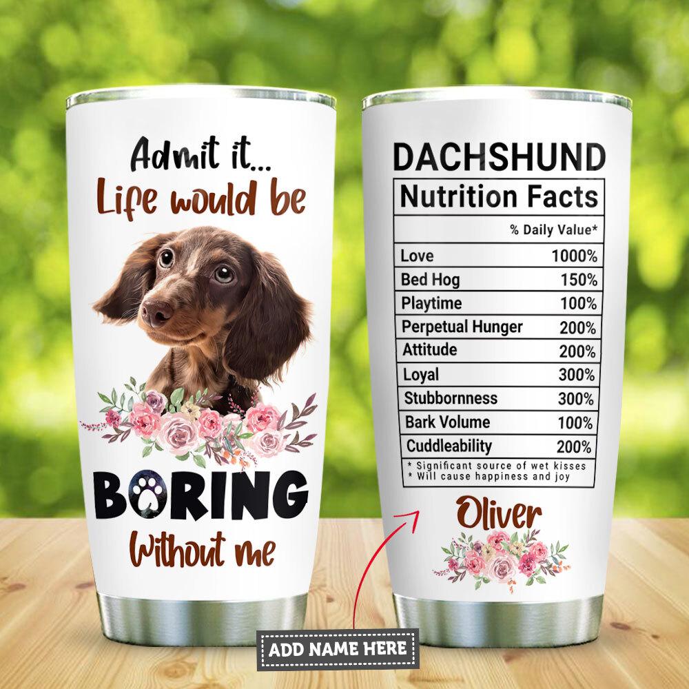 Dachshund Facts Personalized Stainless Steel Tumbler dachshund facts personalized stainless steel tumbler 1329