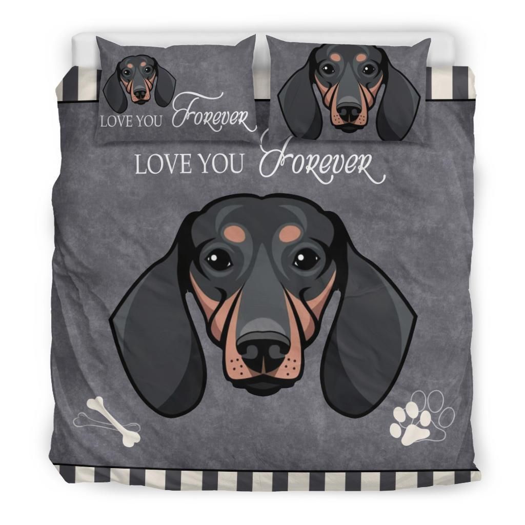 dachshund love you forever bedding set bedroom decor 1901