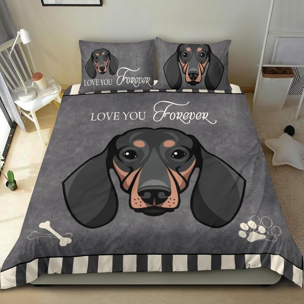 dachshund love you forever bedding set bedroom decor 2850