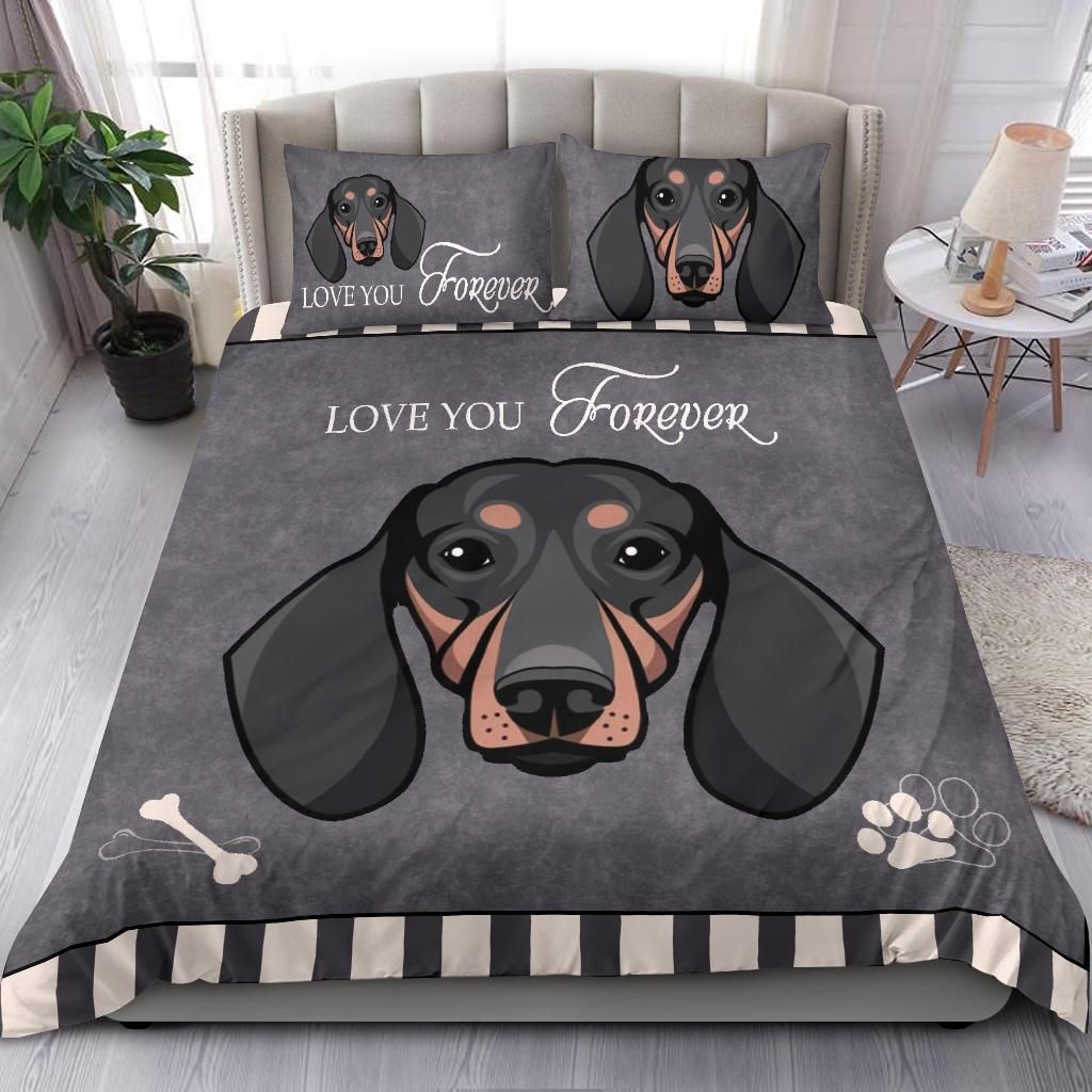 dachshund love you forever bedding set bedroom decor 3112