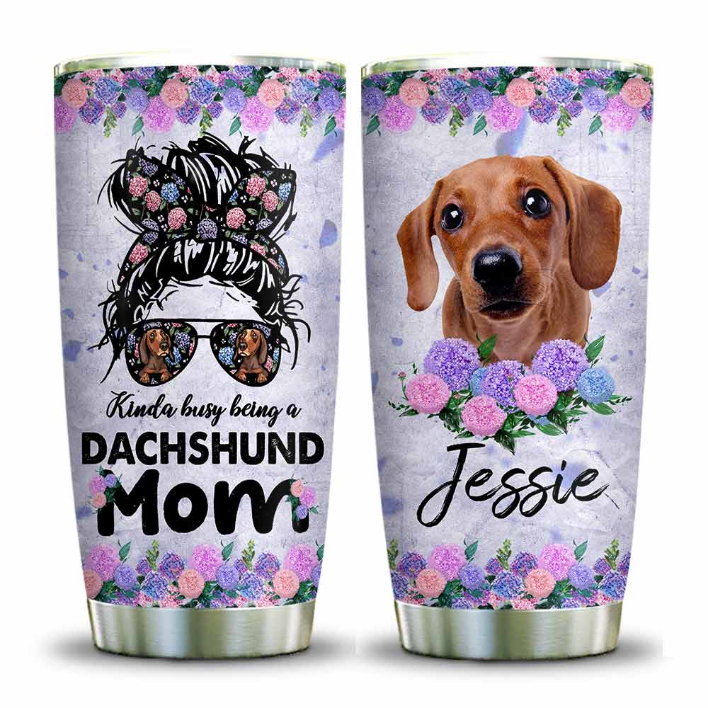 Dachshund Mom Kinda Busy Personalized Stainless Steel Tumbler dachshund mom kinda busy personalized stainless steel tumbler 4442