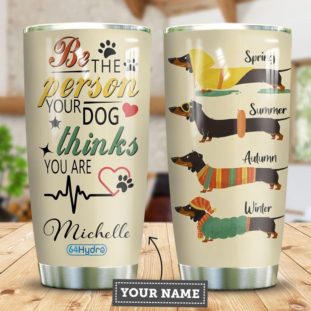Dachshund Personalized Stainless Steel Tumbler dachshund personalized stainless steel tumbler 1401