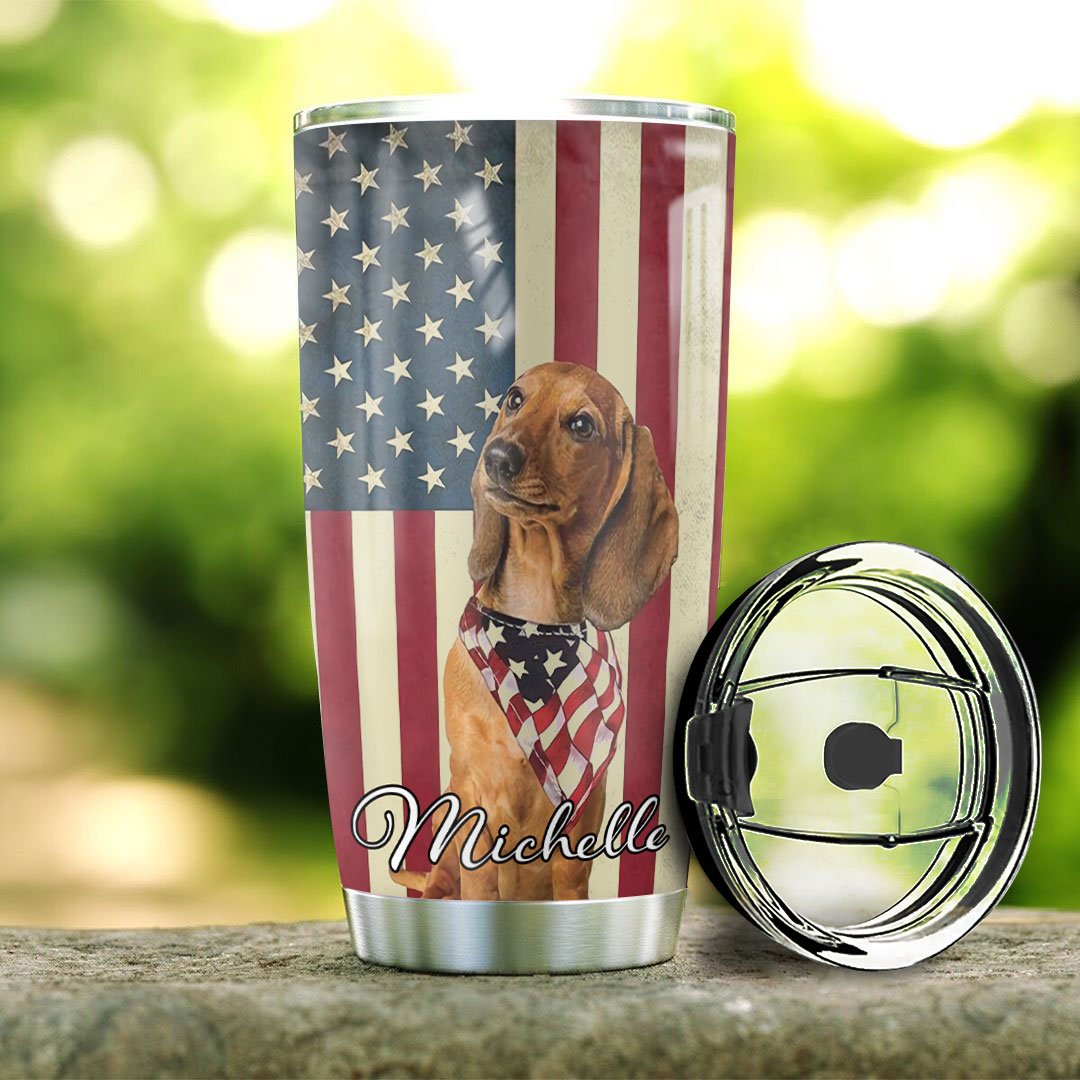 dachshund personalized stainless steel tumbler 5928
