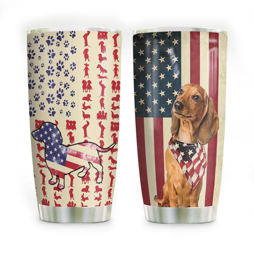 dachshund personalized stainless steel tumbler 7743