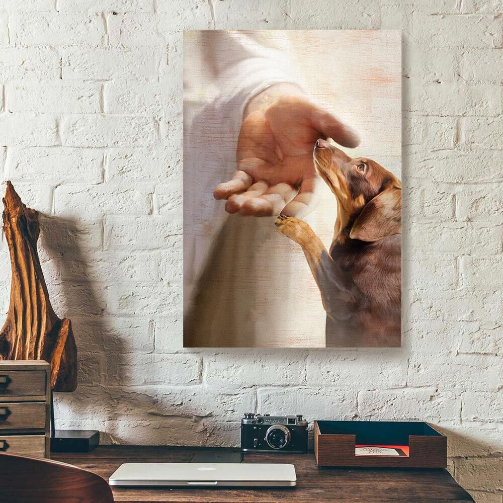 Dachshund Take My Hand Jesus Canvas Prints - Wall Art Decor dachshund take my hand jesus canvas prints wall art decor 1187