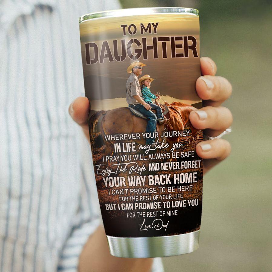 dad to daughter horse riding stainless steel tumbler 2883
