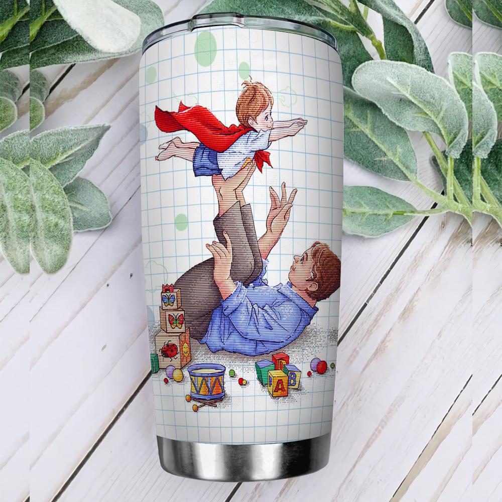 Daddy Is My First Superhero Stainless Steel Tumbler daddy is my first superhero stainless steel tumbler 7538