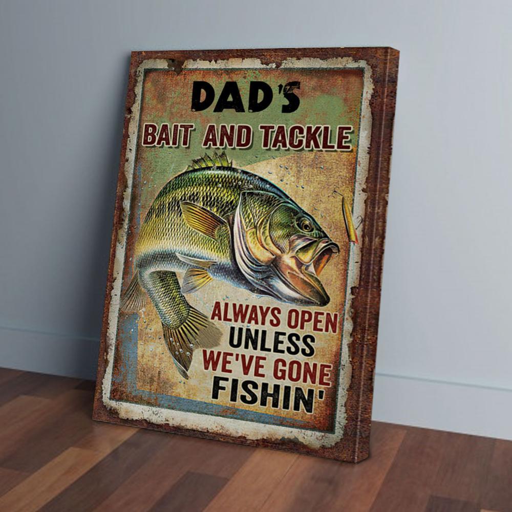dads bait and tackle fishing canvas prints wall art decor 4207