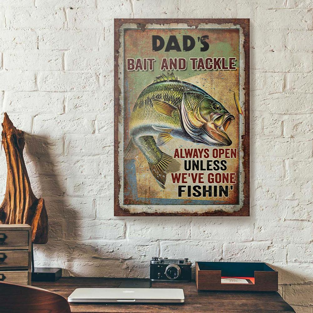 dads bait and tackle fishing canvas prints wall art decor 7313
