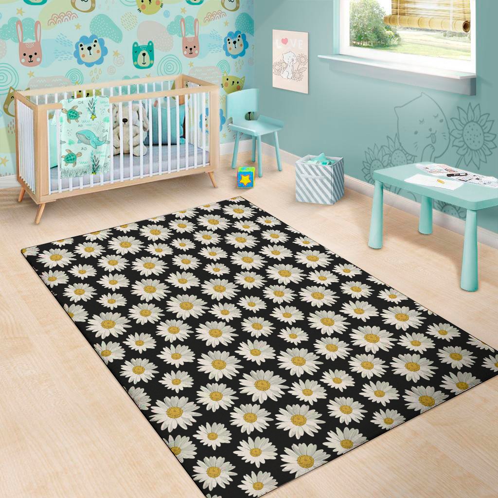 daisy flower pattern print area rug floor decor 3203