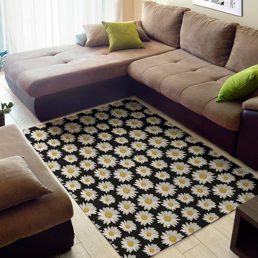 daisy flower pattern print area rug floor decor 5461