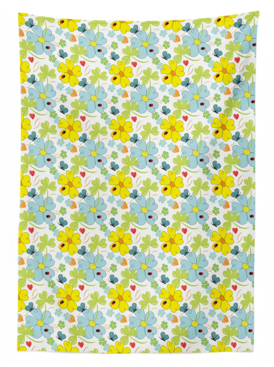 daisy shamrock 3d printed tablecloth table decor 8485
