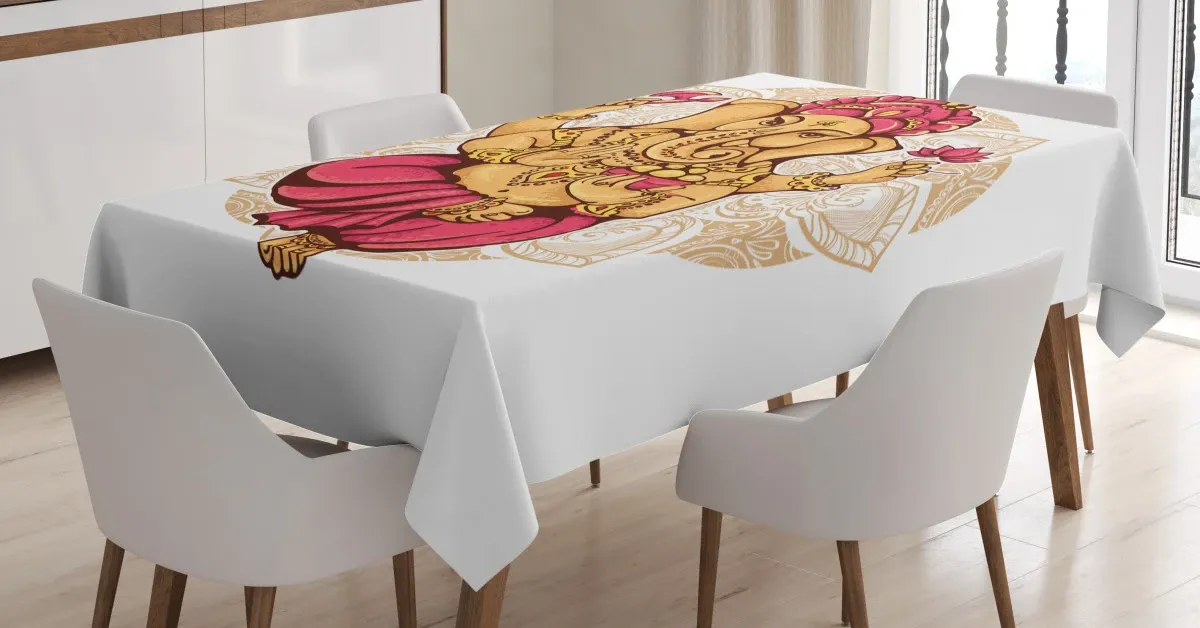 dancing animal motif art 3d printed tablecloth table decor 2871