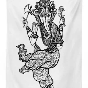 dancing elephant sketch 3d printed tablecloth table decor 3269