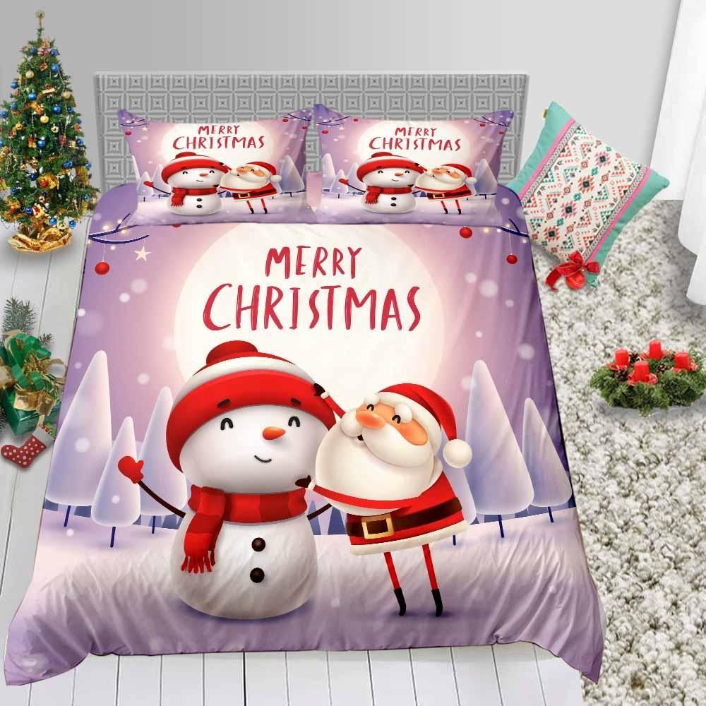 dancing santa christmas funny over printed bedding set bedroom decor 1341