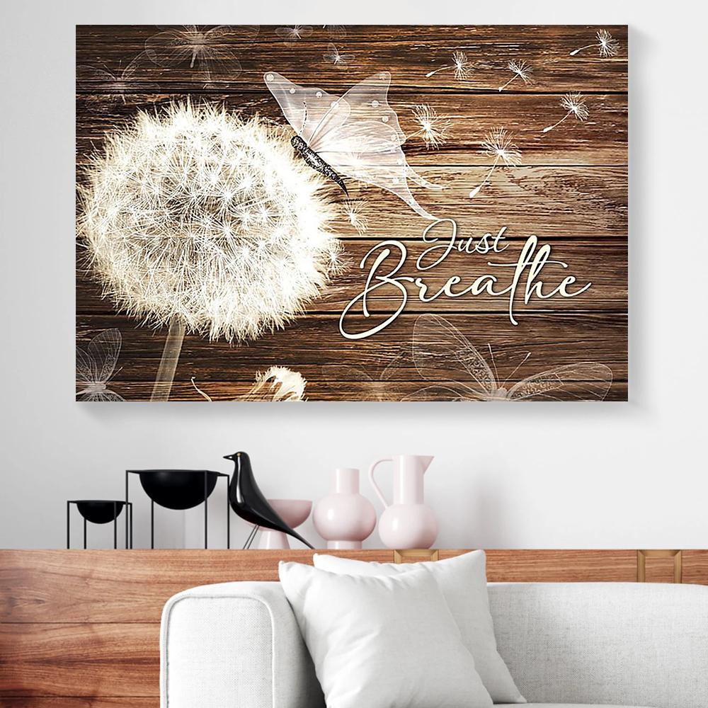 dandelion white butterfly canvas prints wall art decor 5626