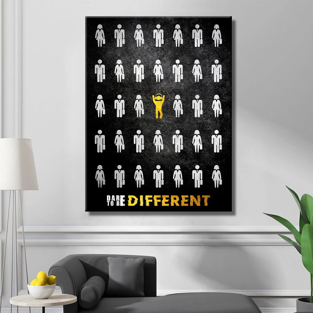 Dare To Be Different Motivational Positive Canvas Print - Wall Art Decor dare to be different motivational positive canvas print wall art decor 7563
