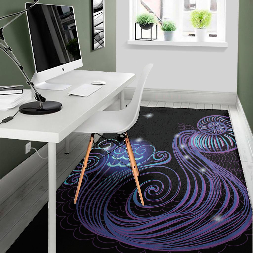 dark aquarius zodiac sign print area rug floor decor 1925