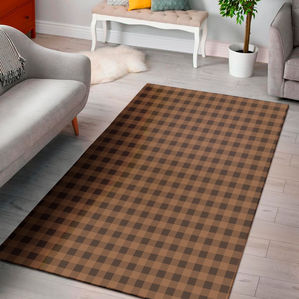 dark brown check pattern print area rug floor decor 7596