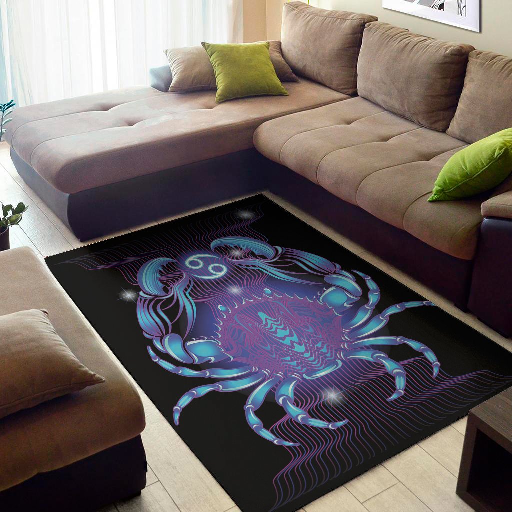 dark cancer zodiac sign print area rug floor decor 2399
