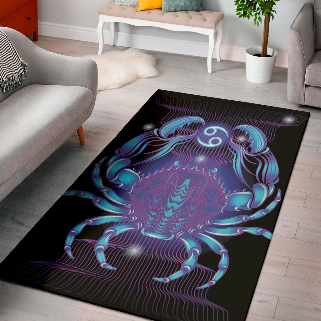 dark cancer zodiac sign print area rug floor decor 2759